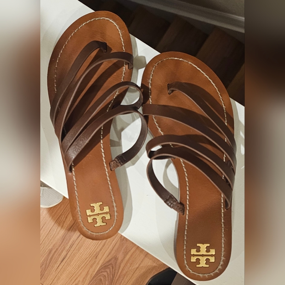 Tory Burch Brown Leather Sandals